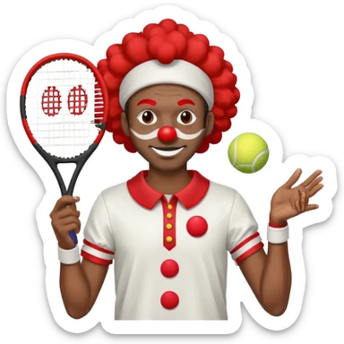 tennis player black clown man sticker