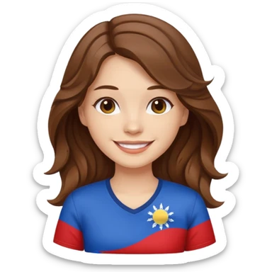 alternative white girl wavy brown hair girl philippine flag sticker