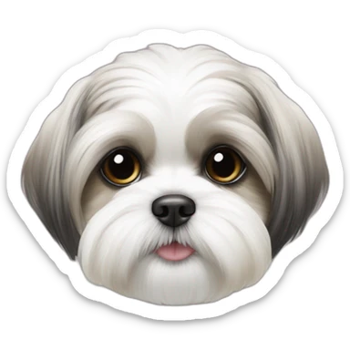 Whitewith offwhite patch female maltese shih tzu sticker