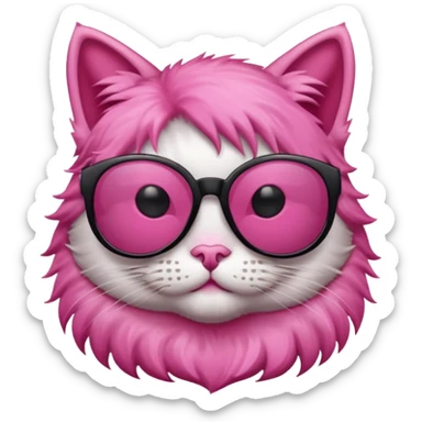 Cat with sunglasses pink color sticker