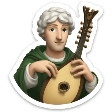 Petrarch holds a lyre in his hand sticker