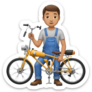 man Bike Repair Mechanic sticker