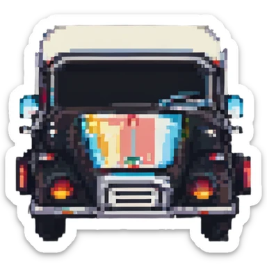 tuk tuk transport, pixel art style, retro look sticker