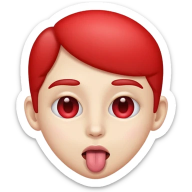 heart eyes with tongue sticking out  sticker