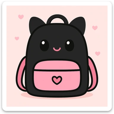 BLACKPINK-inspired object, black and pink colors, cute and charming design sticker