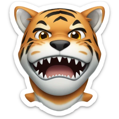 Tiger vs shark sticker