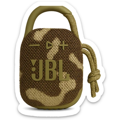military-themed portable JBL speaker with desert sand and brown colors sticker