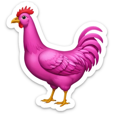 Gallina de pelaje rosa fuerte mezclada con una jirafa sin manchas sticker