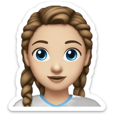 mid-twenties-brunette-girl-pony-tail-blue-eyes sticker