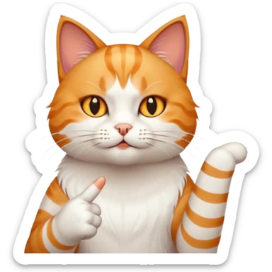 Cat flipping middle finger sticker