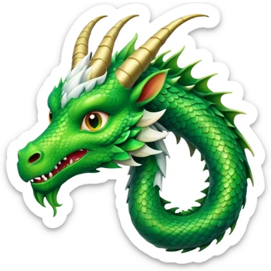 a dragon with a goat like apperance and a dragon like body spitting out acid sticker