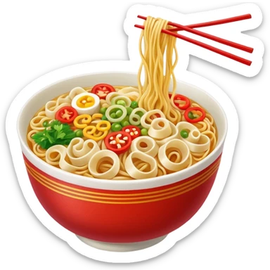 assortment of Chinese noodles, several types of noodles, bright, appetizing sticker
