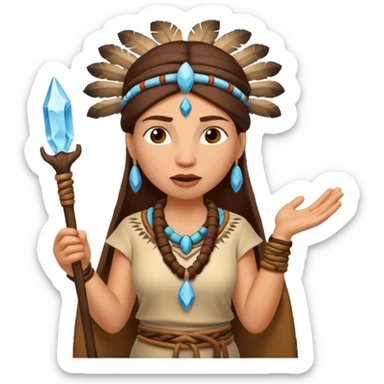 woman shaman, ice age sticker