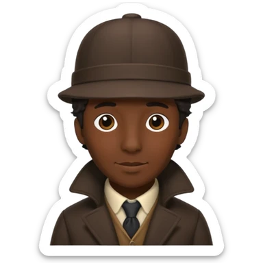 Sherlock Holmes wearing a deerstalker hat in silhouette sticker