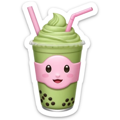 Baby pink matcha boba sticker