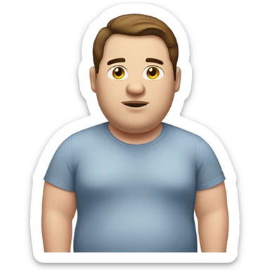 Obese brunette man sticker