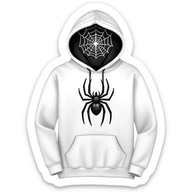 The Black Sp5der Hoodie features a black base with distinctive middle spot where there is a spider web on it sticker