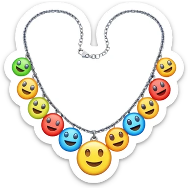 multicolored necklace, 3d emogis sticker