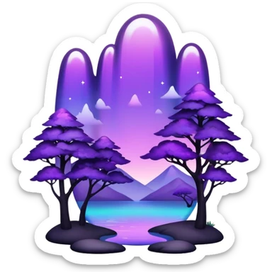  Black-purple-Iridescent-aesthetic-scenic-scenery-Decoration sticker