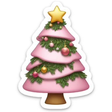 Light pink Christmas tree with decorations sticker