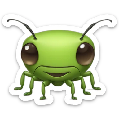 cute Anthropomorphic cricket sticker