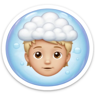 thinking cloud bubble, Childs head inside it, as if someone is thinking about a child sticker