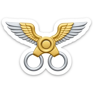 metal wing nut with two grips. sticker