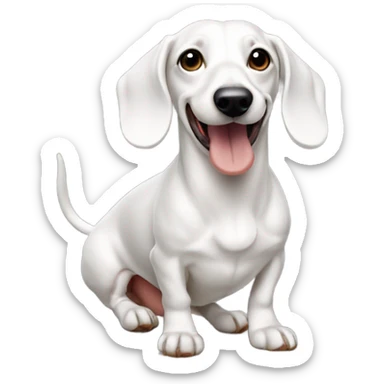 sausage dog white sticker
