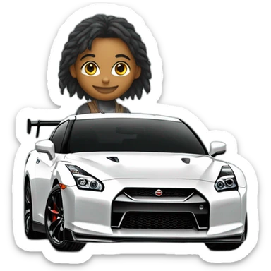 Un écureuil dans une Nissan gtr sticker