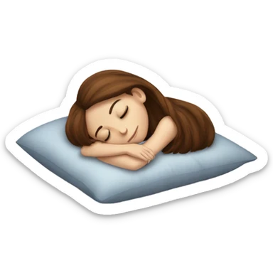 White girl with frekles Brown not curly hair sleeping peacfully on a pillow  sticker