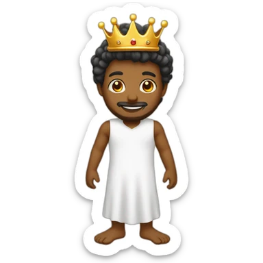 barefoot with crownd of king sticker