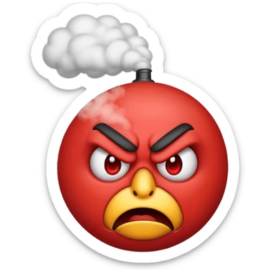 angry emoji with steam from nose sticker