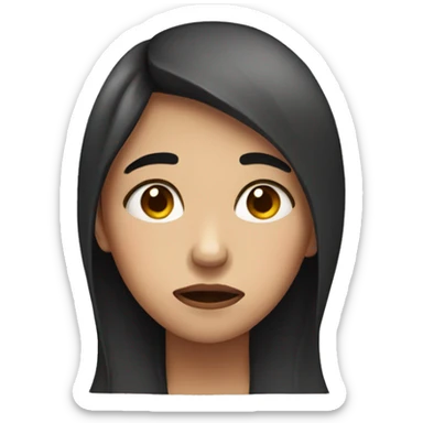 girl with sad tear face sticker