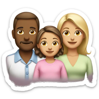 Husband, wife and little daughter infant sticker