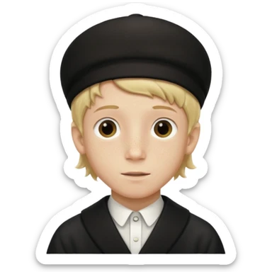 hassidic young boy blond freckles sticker
