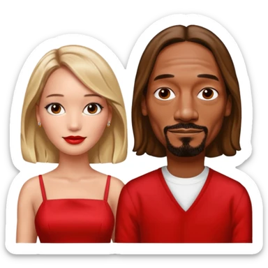  snoop dogg and Jennifer Lawrence in red dress sticker