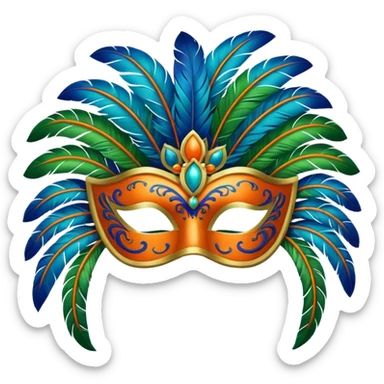 carnival mas costume, blue, green and orange preferably  sticker