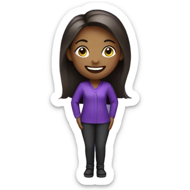 happy female web designer, purple and black colors sticker