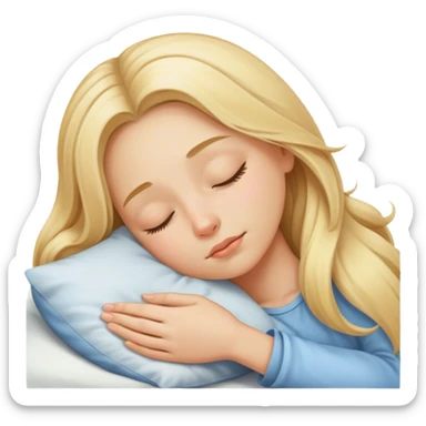 blonde girl with long hair sleeping sticker