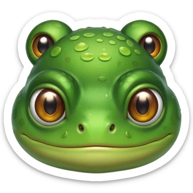 frog with baby bangs sticker