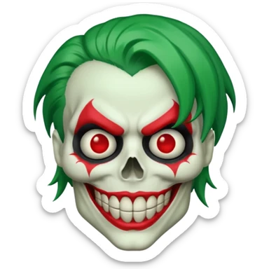 a skull like joker sticker