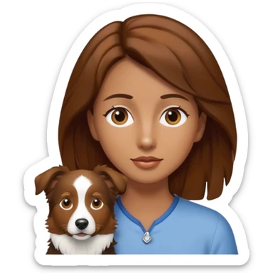woman with border collie brown and white sticker