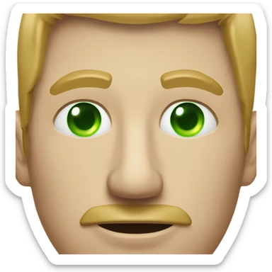 white man with red eyes  due to being sleep deprived  smoking a tan cigarette filled with green in his mouth sticker