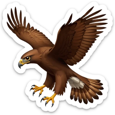 a flying hawk sticker
