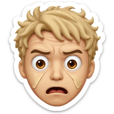 guy with a scrunched up face in shock sticker