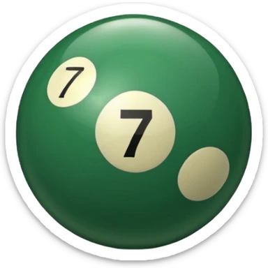 green billiard ball 7 number  sticker