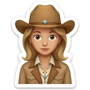 Ennis Del Mar from Brokeback Mountain with brown eyes, dark blonde hair, ivory shirt, brown jacket and cowboy hat sticker