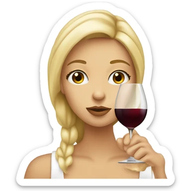  Blonde Girl sipping wine sticker