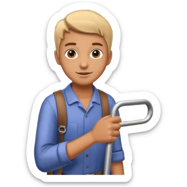 Rider holding grab bar,Metro Riders, inside metro train, no transparent. sticker