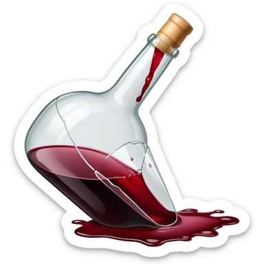 red wine broke glass bottle sticker
